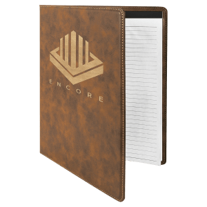 9 1/2" X 12" Laserable Leatherette Portfolio With Notepad