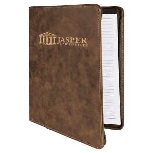 9 1/2" X 12" Zipper Laserable Leatherette Portfolio With Notepad