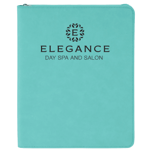 9 1/2" X 12" Zipper Laserable Leatherette Portfolio With Notepad