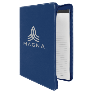 9 1/2" X 12" Zipper Laserable Leatherette Portfolio With Notepad