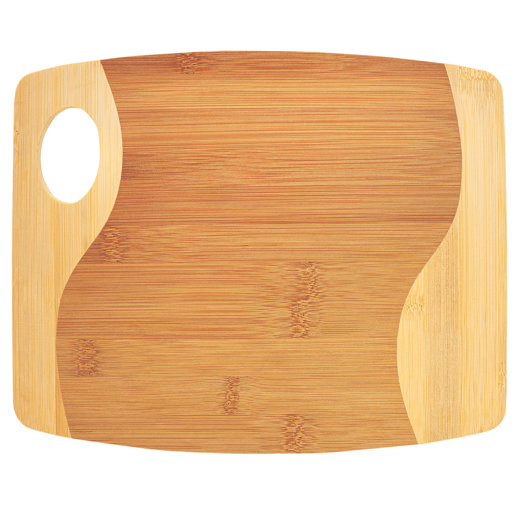 Bamboo Two Tone Cutting Board With Handle
