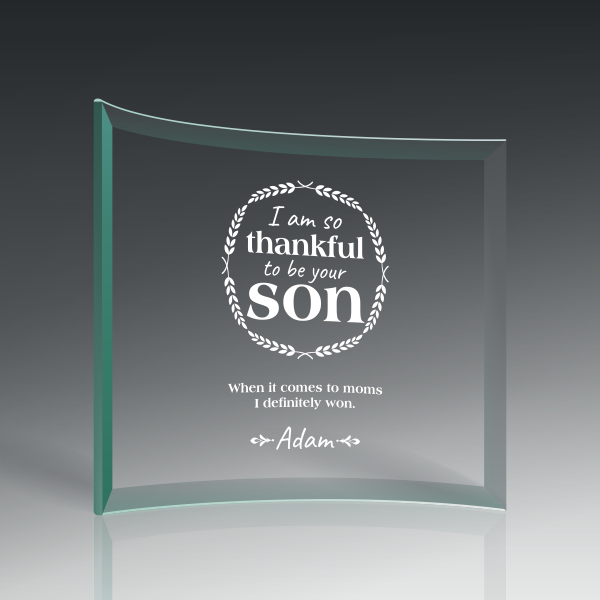 Curved Jade Glass Plaque