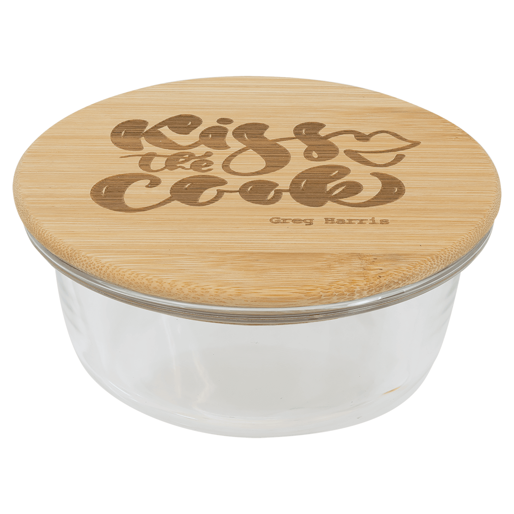 Round Glass Container With Bamboo Lid