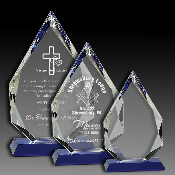Diamond Crystal On Blue Pedestal Base