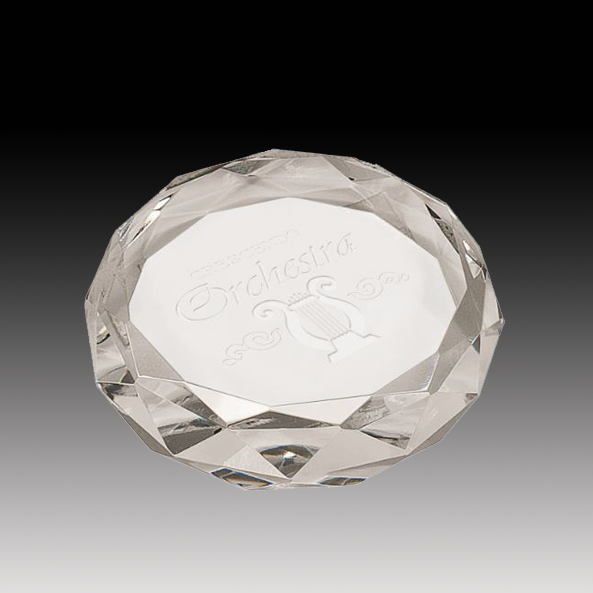 Clear Round Crystal Paperweight
