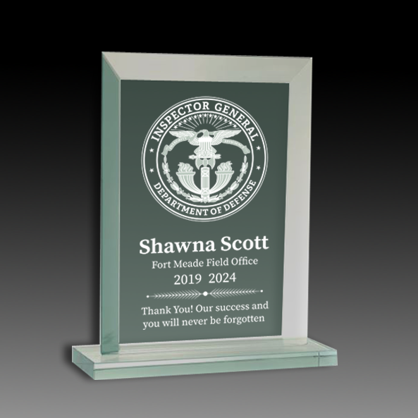 Jade Rectangle Glass Award