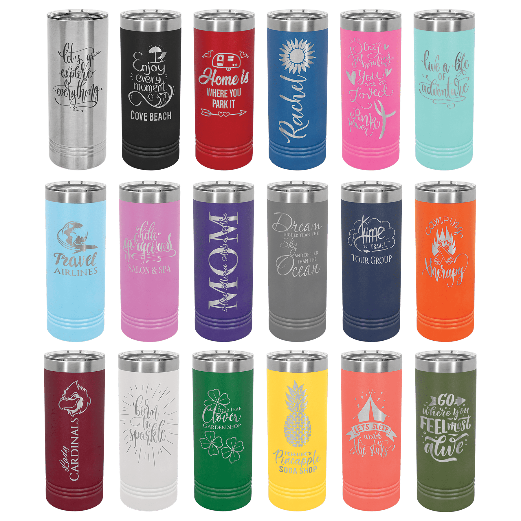 Polar Camel 22 Oz. Skinny Tumbler With Slider Lid