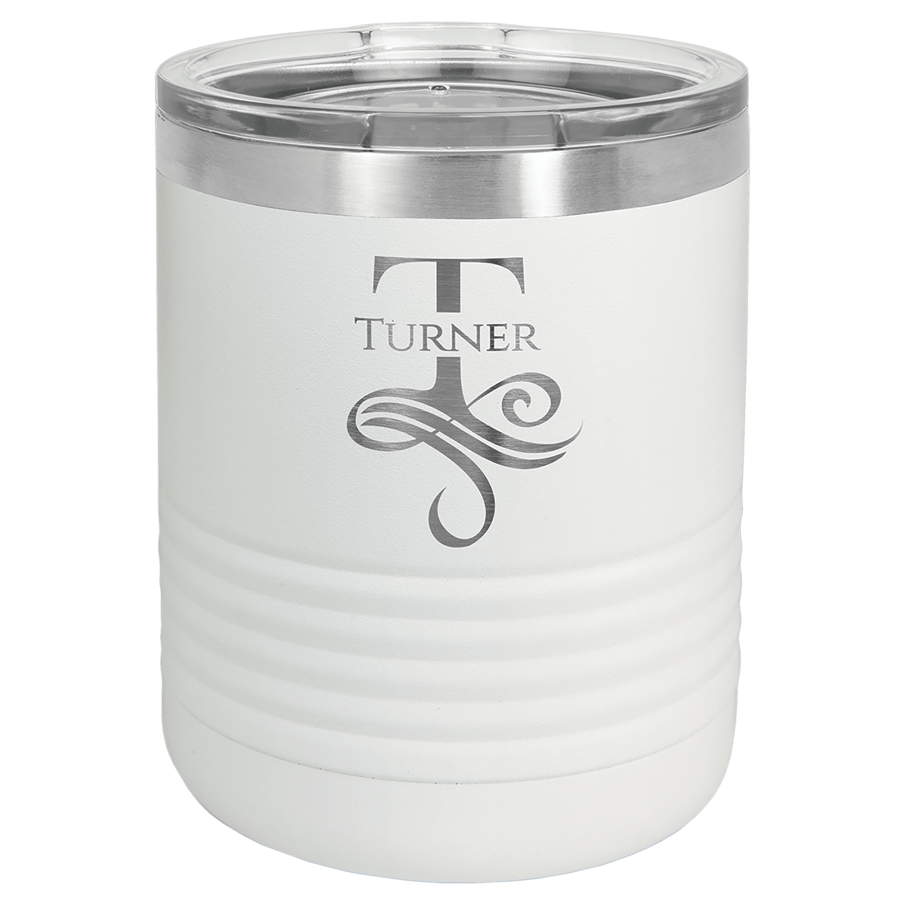 10 Oz. Stainless Steel Vacuum Insulated Ringneck Tumbler With Clear Lid