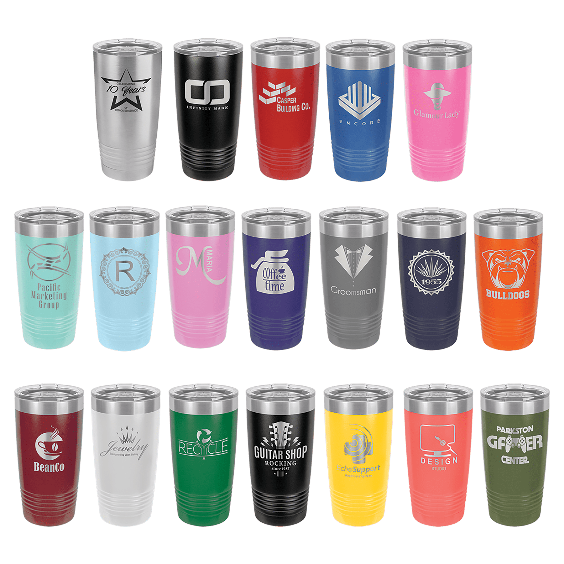 Polar Camel 20 Oz. Vacuum Insulated Ringneck Tumbler With Clear Lid