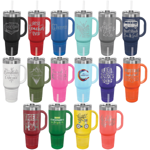 Polar Camel 40 Oz. Travel Mug With Handle, Straw Included
