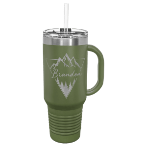 Polar Camel 40 Oz. Travel Mug With Handle, Straw Included