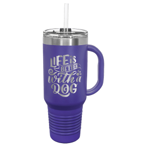 Polar Camel 40 Oz. Travel Mug With Handle, Straw Included