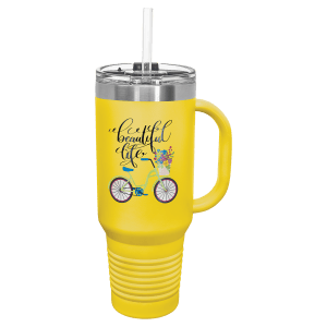Polar Camel 40 Oz. Travel Mug With Handle, Straw Included