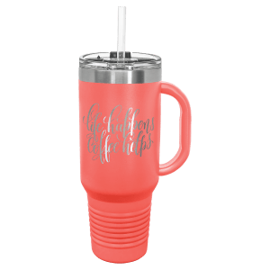 Polar Camel 40 Oz. Travel Mug With Handle, Straw Included