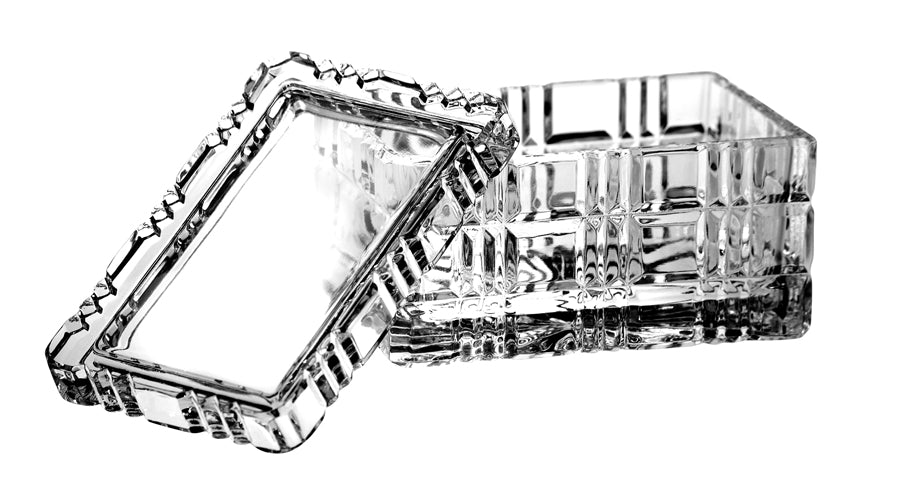 5"X3.5"X3 Cut Crystal Rectangular Box With Lid