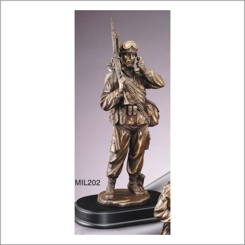 14" Standing Soldier With Field Phone And Rifle