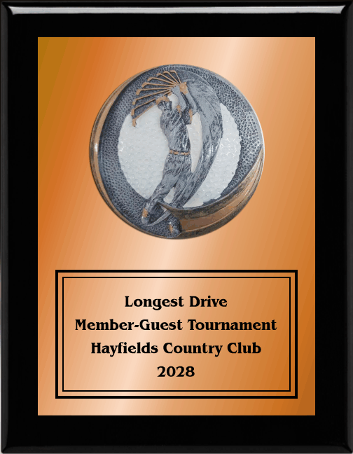 7"X9" Plaque With Full Plate And Golf Swing Plaque Mount