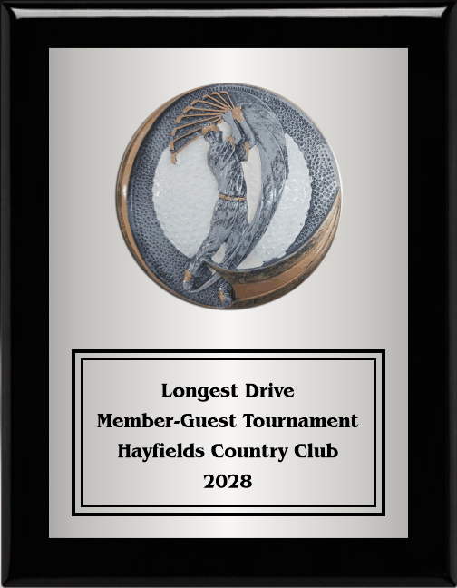 7"X9" Plaque With Full Plate And Golf Swing Plaque Mount