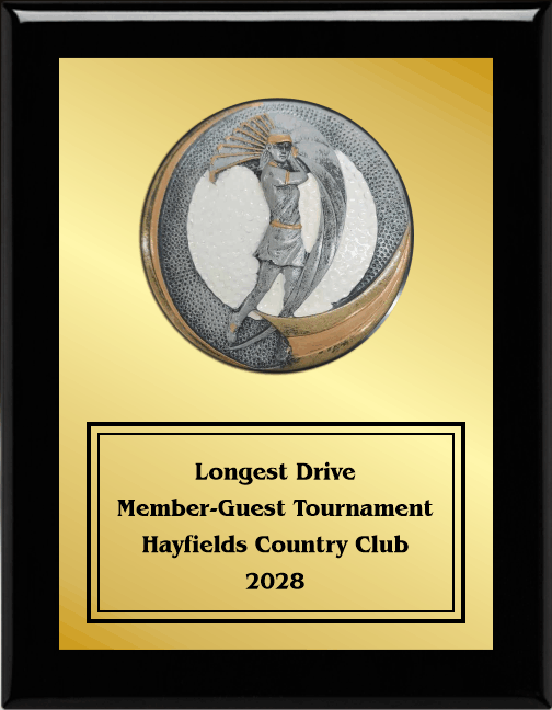 7"X9" Plaque With Full Plate And Golf Swing Plaque Mount
