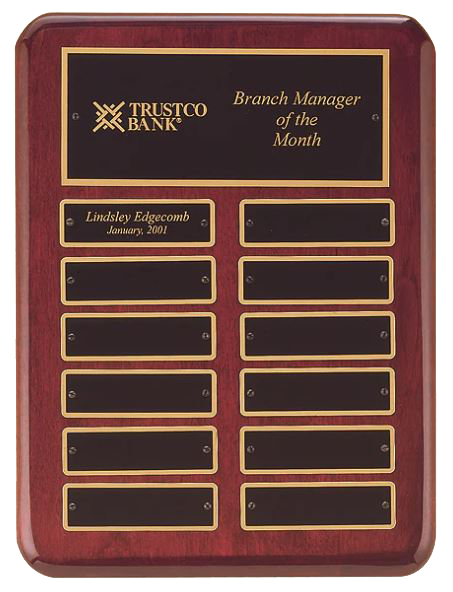 Rosewood Piano Finish Perpetual Plaque