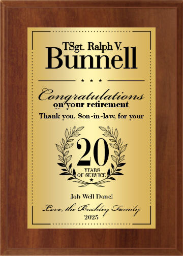 Full Plate Plaque