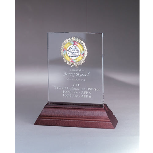 Acrylic Award In Wood Base
