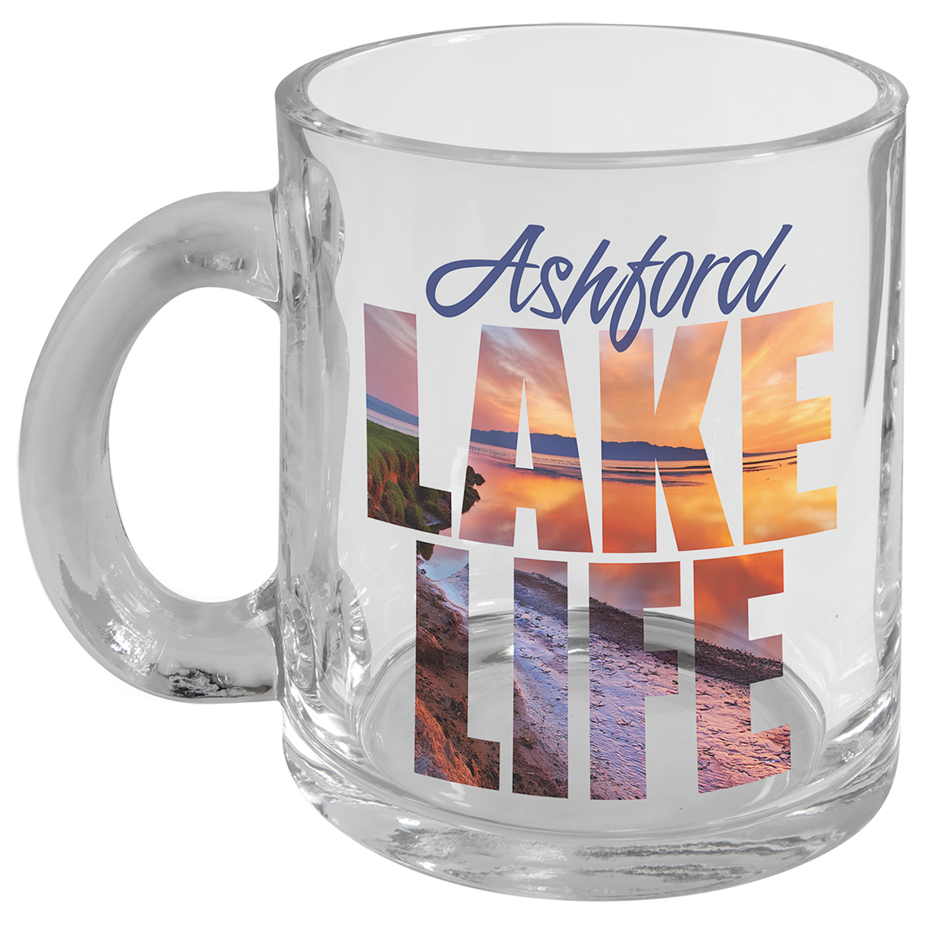 10 Oz. Sublimatable Clear Glass Mug With Handle