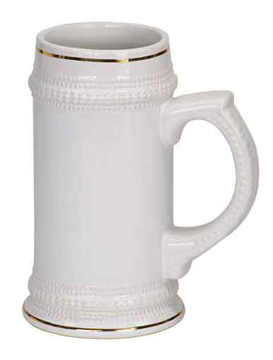 18 Oz. White Sublimatable Ceramic Stein