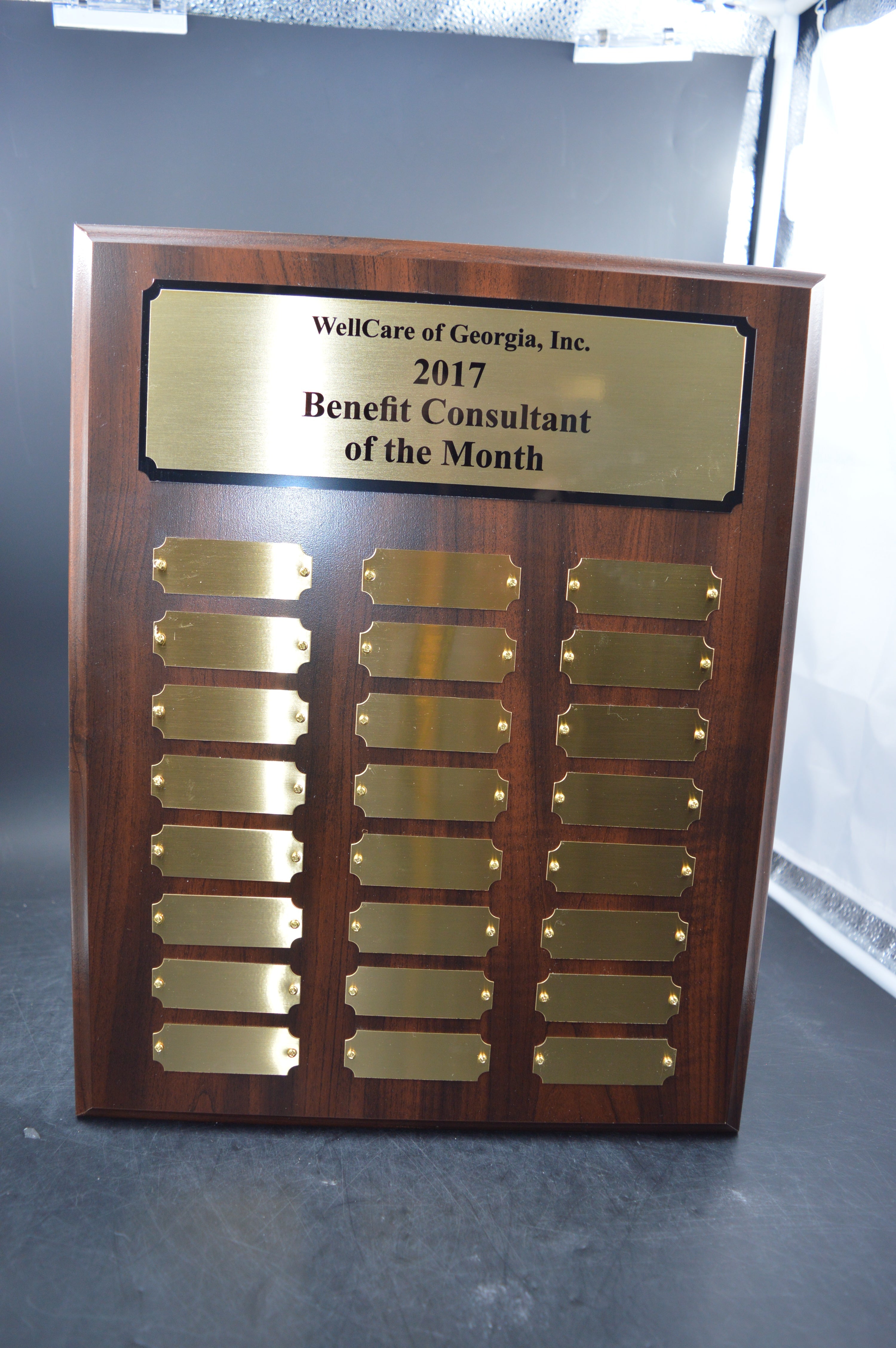 Simulated Walnut Perpetual Plaque