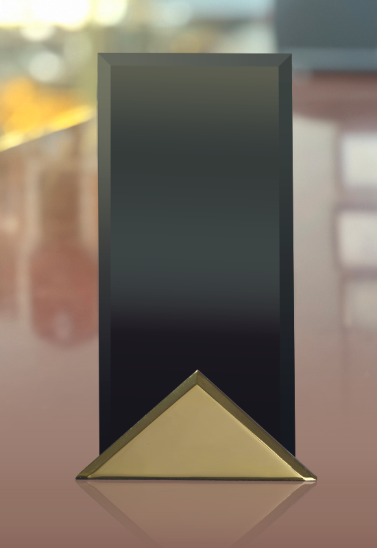 4X8 BLACK GLASS IN METAL BASE