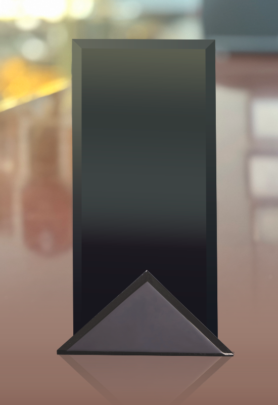 4X8 BLACK GLASS IN METAL BASE
