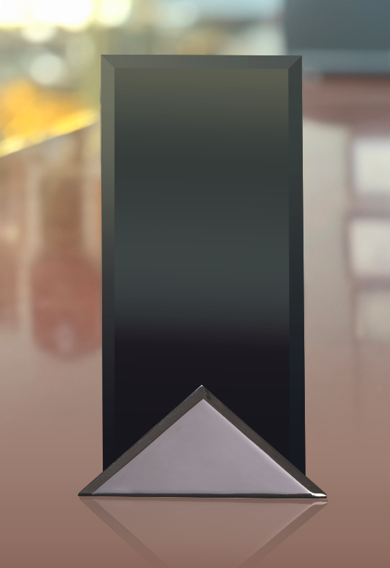 4X8 BLACK GLASS IN METAL BASE