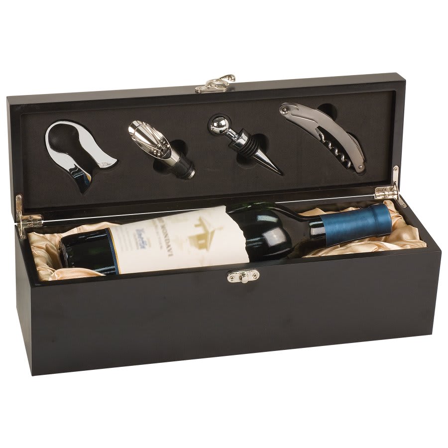Matte Black Finish Single Wine Box With Tools