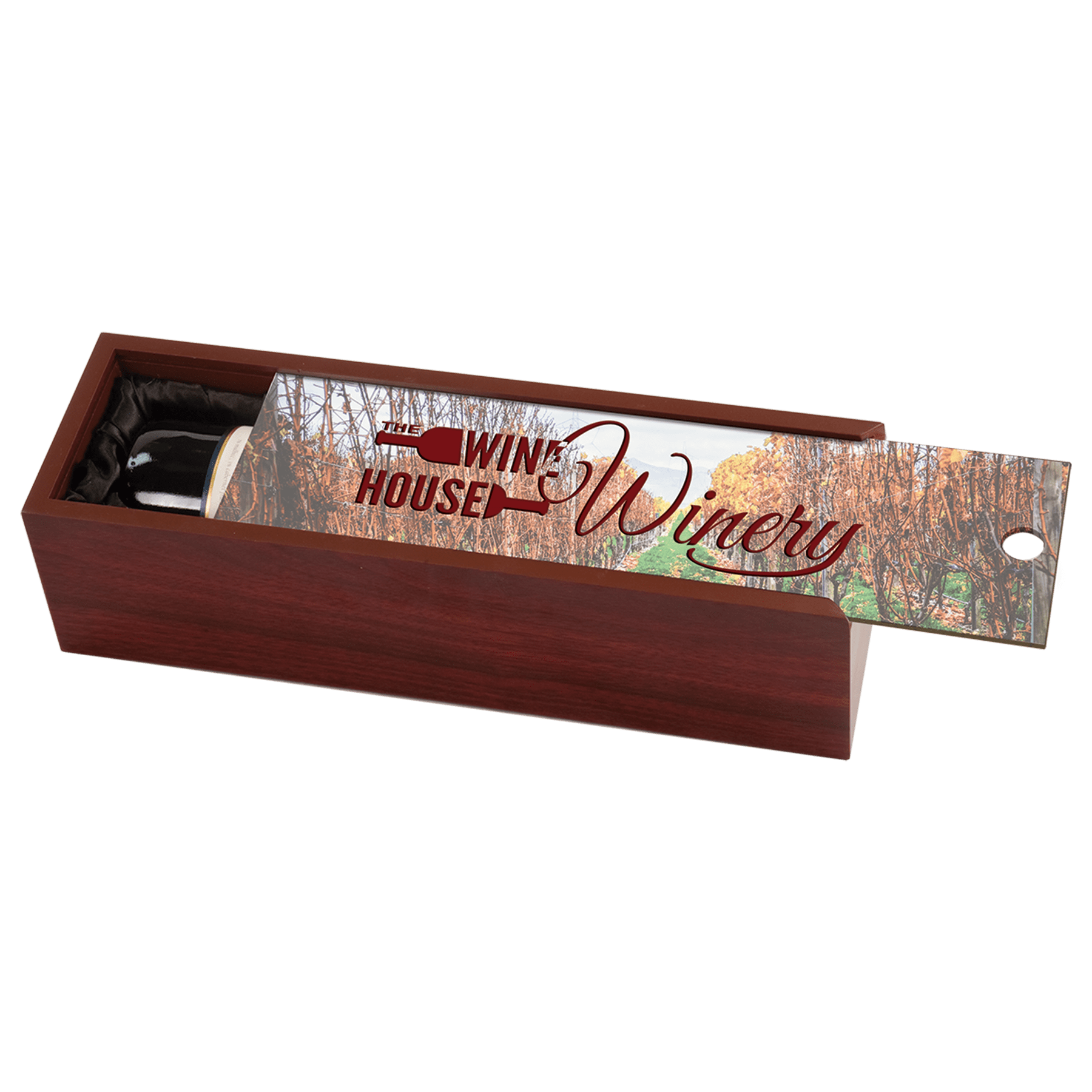 Rosewood Finish Wine Box With Sublimatable Lid
