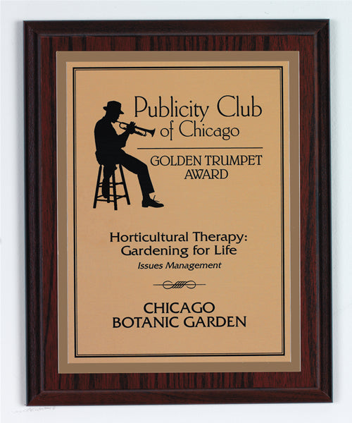 Cherry-Finish Plaque With Plate