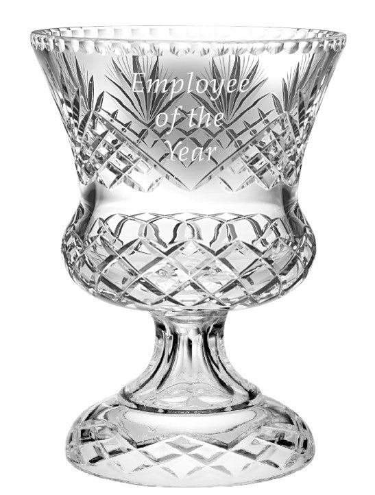 10" Lead Crystal Giant Vase Shown Sitting (Not Attached) On Optional Black Base